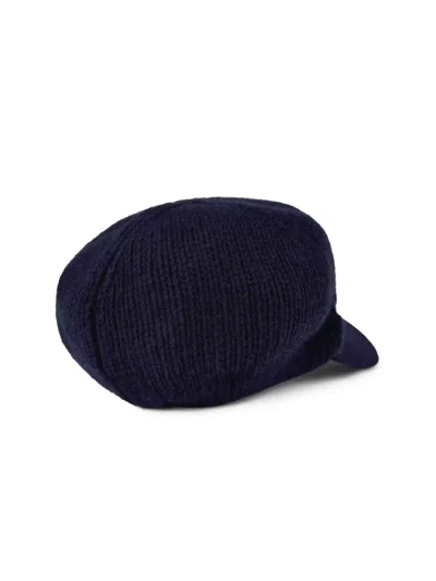 Moncler J20933b000210u383750 Virgin Wool Knit Baseball Cap In Navy