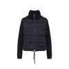 Moncler Navy Blue Padded Wool Zip-up Cardigan