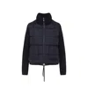 Moncler Navy Blue Padded Wool Zip-up Cardigan