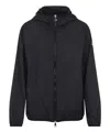 Moncler Polyester Windbreaker Fegeo With Hood And Elasticated Cuffs In Black