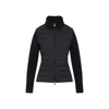 Moncler Quilted Ribbed Collar Long Sleeves Jacket In Black
