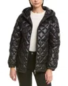 Moncler Black Diamond-quilted Hooded Short Down Jacket In Black