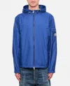Moncler Lightweight Hooded Jacket With Drawstring In Blue