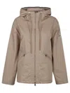 Moncler Cassiopea Hooded Shell Jacket In Brown