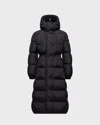 Moncler Women Chamer Long Jacket Black In Black