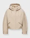Moncler Eucalyptus Hooded Jacket Drawstring Front Pockets In Gray
