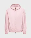 Moncler Fegeos Hood Jacket Lightweight Elasticated Cuffs In Pink