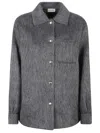 Moncler Fuzzy Shirt Jacket In Grey