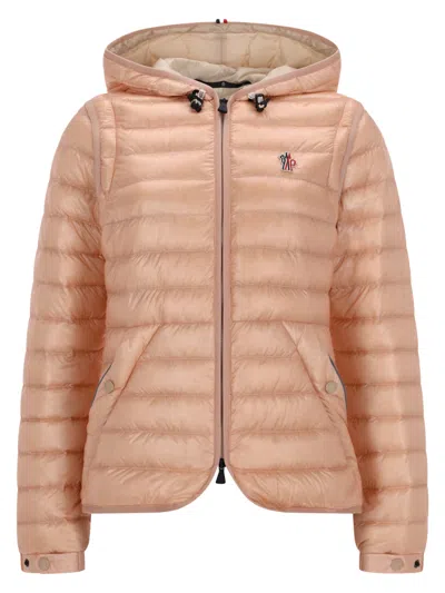 Moncler Salmon Nylon Karuras Down Jacket In Brown