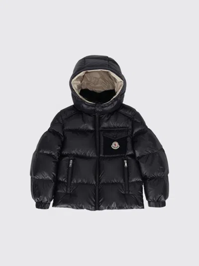 Moncler Jacket Kids Color Blue In Brown