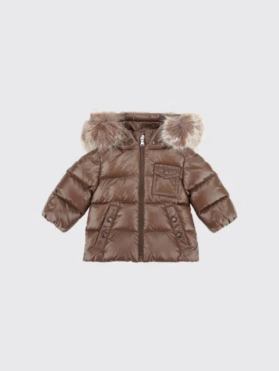 Moncler Babies'  Jacket Kids Color Brown In Animal Print