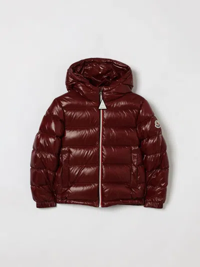 Moncler Jacket Kids Color Burgundy In Brown