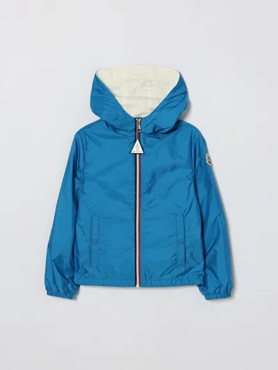 Moncler Jacket  Kids Color Turquoise In Blue