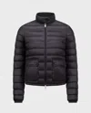 Moncler Lans Short Jacket High Collar Quilting In Black