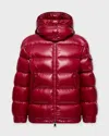 Moncler Ruby Red Down Jacket In Lacquered Nylon In Red