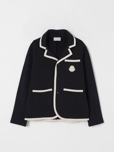 Moncler Jacket  Kids Color Blue In Black