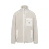 Moncler Light Beige Teddy Zip-up Sweatshirt In Neutral