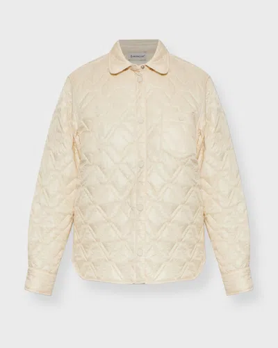 Moncler Jacket Quilted Shirt In Yellow