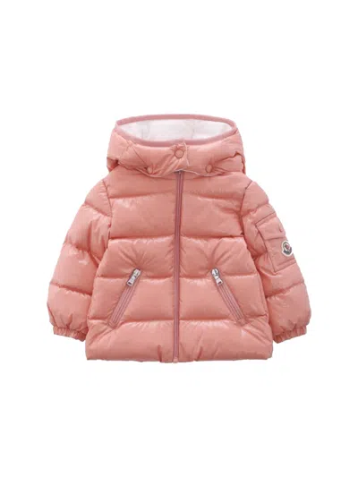 Moncler Jacket With Logo And Hood In Pink