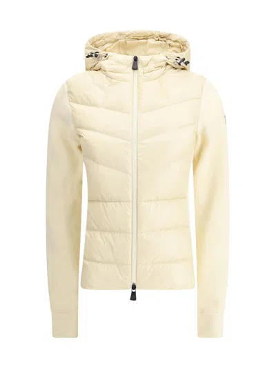 Moncler Jacket With Sleeves In Contrast In White