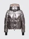 Moncler Calaque Metallic Hooded Down Ski Jacket In Silver