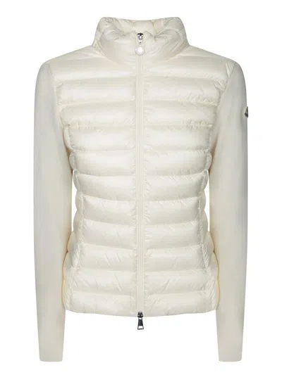 Moncler White Down Cardigan