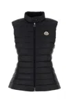 Moncler Quilted Black Vest With High Collar And Fitted Silhouette In Black