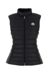 Moncler Quilted Black Vest With High Collar And Fitted Silhouette