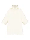 Moncler Wool Hooded Zip-up Cape In White