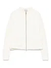Moncler White Jacket With Quilted Panels In Beige