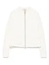 Moncler White Jacket With Quilted Panels In Beige