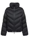 Moncler Grignan Diagonal-quilted Short Down Jacket Black In Black