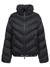 Moncler Grignan Diagonal-quilted Short Down Jacket Black In Black