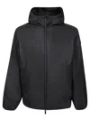 Moncler Polset Hooded Short Down Jacket, Men, Black, Size: 6 In Black