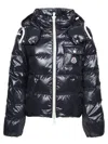 Moncler Beaded Hooded Down Jacket In Black
