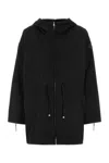 Moncler Saverne Polyester Jacket Drawstring Waist In Black