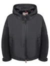 Moncler Polyester Windbreaker Fegeo With Hood And Elasticated Cuffs In Black