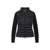 Moncler Padded Jacket With Knitted Sleeves In Black
