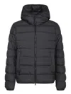 Moncler Midnight Blue Polyester Montbrocq Down Jacket In Black
