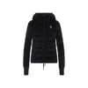 Moncler Hooded Quilted Fleece Down Jacket In Black