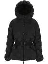 Moncler Raie Packable Hooded Short Down Jacket Black In Black