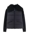 Moncler Grenoble Padded Wool Zip-up Cardigan Clothing In Black