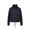Moncler Navy Blue Padded Wool Zip-up Cardigan