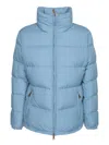 Moncler Dourbe Short Down Jacket In Blue