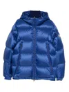 Moncler Hooded Puffer Jacket In Blue