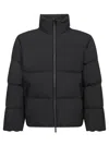 Moncler Black Misonet Short Down Jacket In Blue