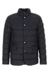 Moncler Men's Straight Cut Down Jacket With Concealed Hood In Blue