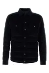 Moncler Gelt Corduroy Down Shirt Jacket In Blue