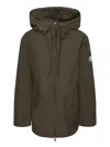 Moncler Leandro Short Parka Jacket In Brown