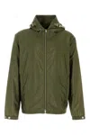 Moncler Lightweight Hooded Windbreaker With Adjustable Cuffs In Green